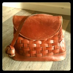 VINTAGE 70s Leather Etienne Aigner Braided  Purse